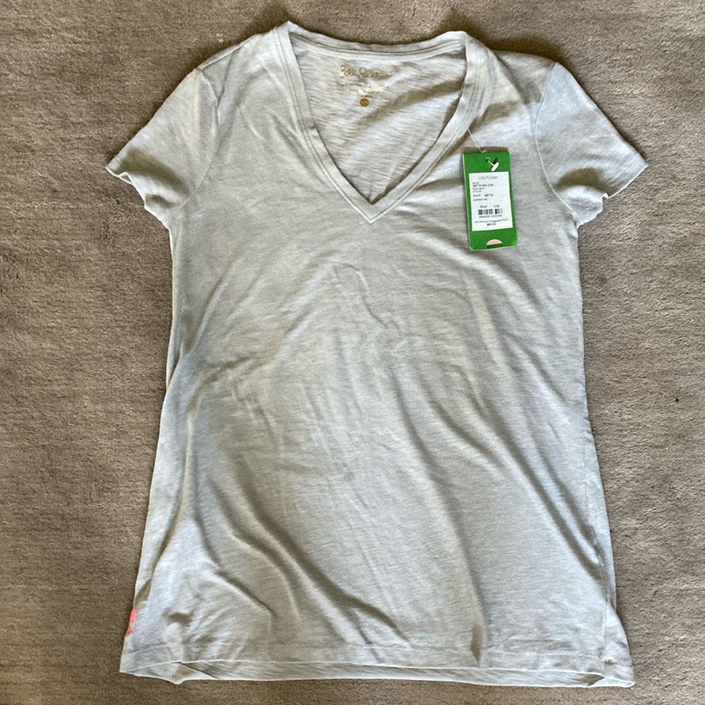 Green/Gray V-Neck Women's Tee Lily Pulitzer Size XXS